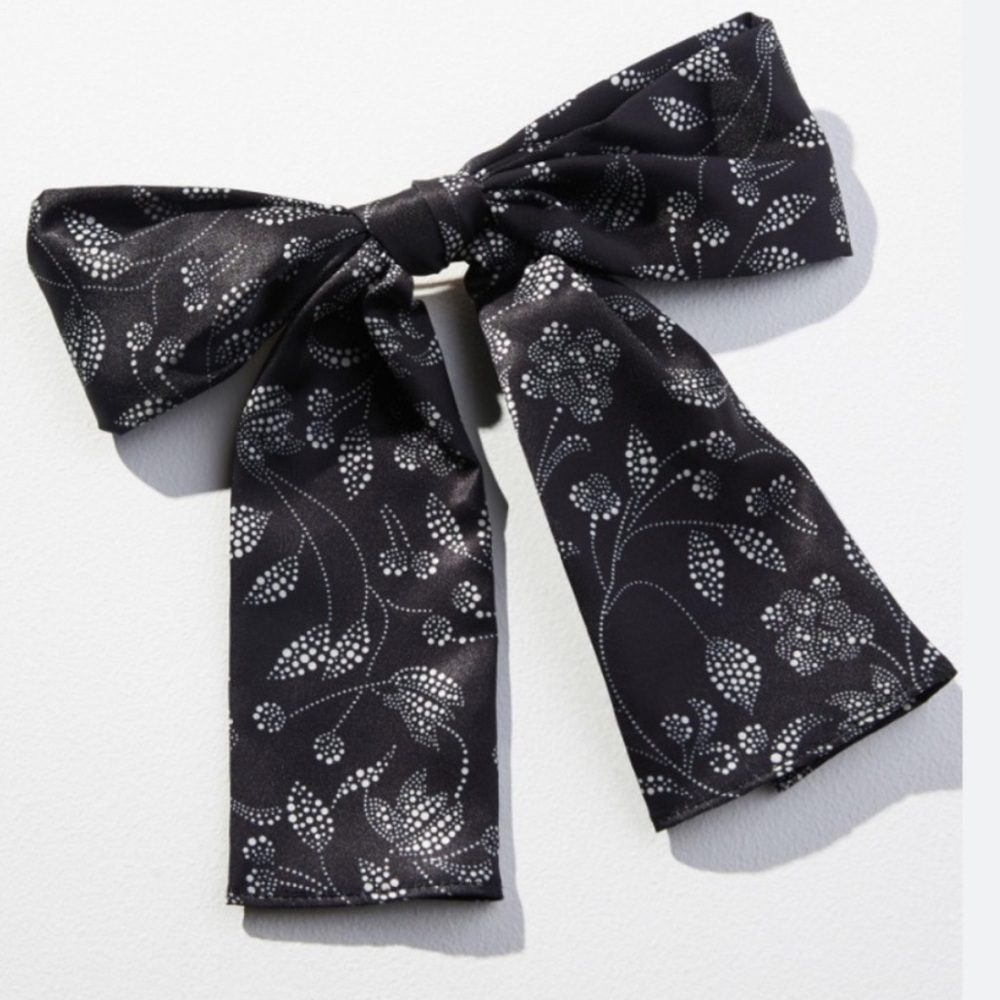 ANTHROPOLOGIE Oversized Black Hair Bow Barrette NEW